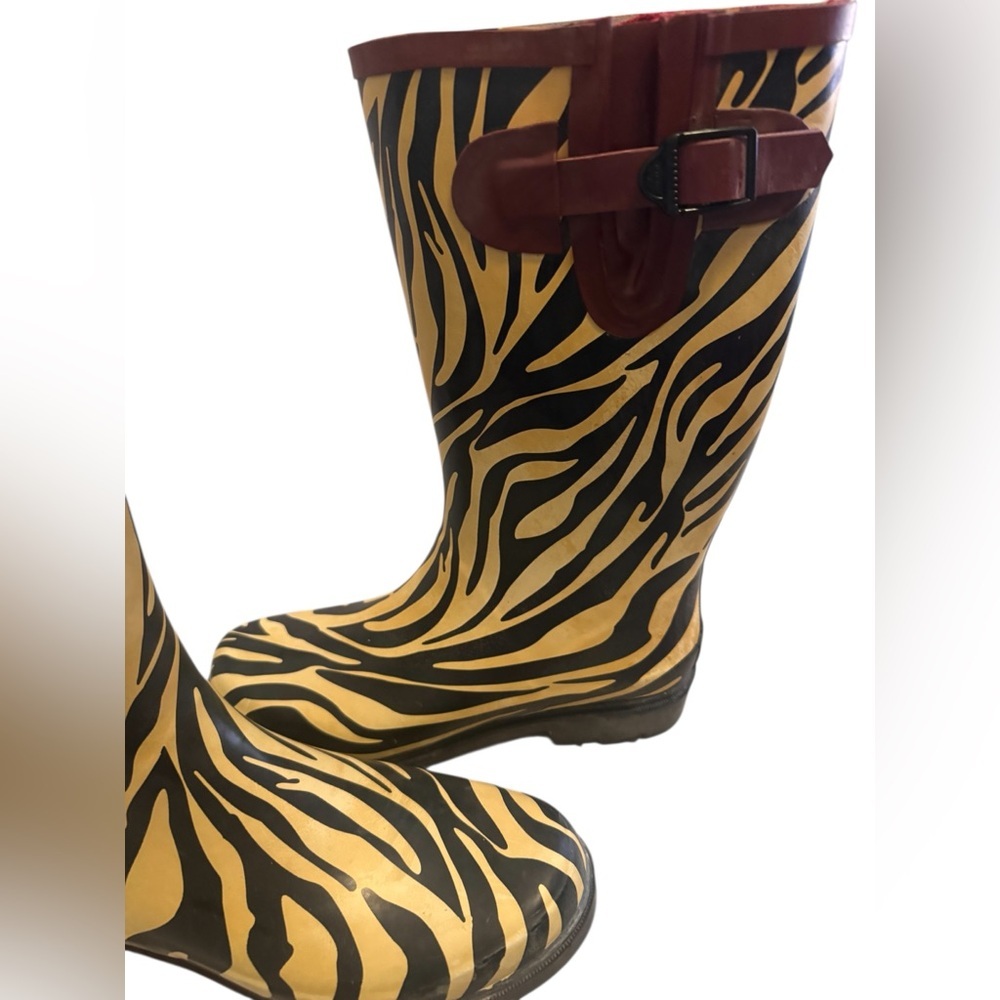 Stone Creek Zebra Print Rain Boots - Picture 4 of 7